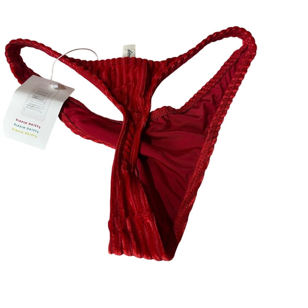 Dippin Daisies Red Thong Bikini Bottoms size S NWT